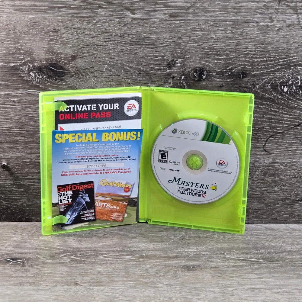 MS Xbox 360 EA Sports Tiger Woods PGA Tour 12 Masters Golf Video Game Tested